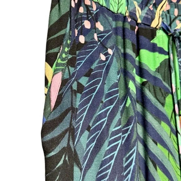 Farm Rio Anthropologie Tropique Tropical Bird Printed Elastic Waist Pants - Picture 9 of 14